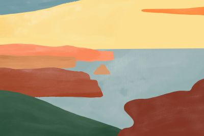 Rotsen aan de Oceaan in Pastel