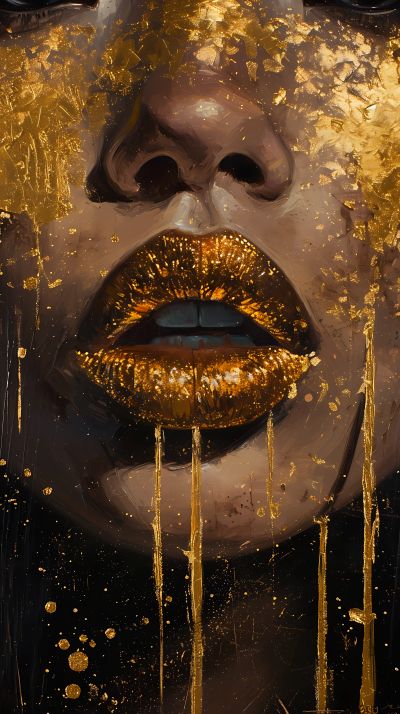 Glinsterende Gouden Lippen