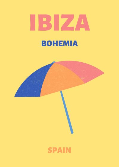 Ibiza, Gele Strandparasol