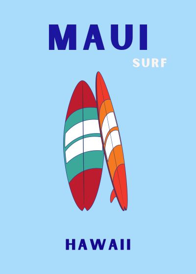 Maui, Retro Surfplanken