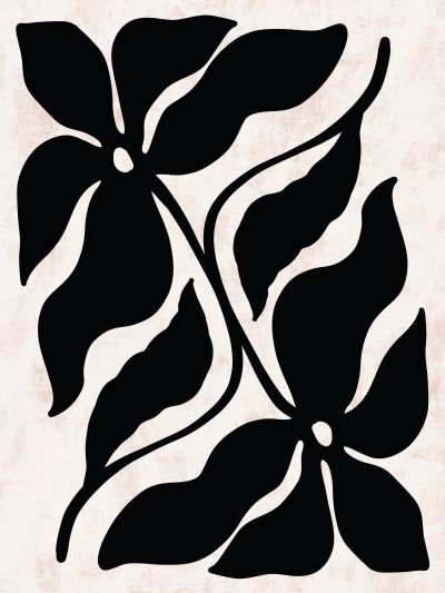 Twee Bloemen in Silhouet