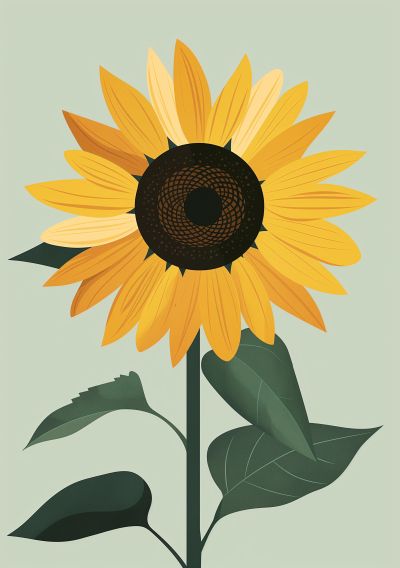 Zonnebloem op Saliegroen