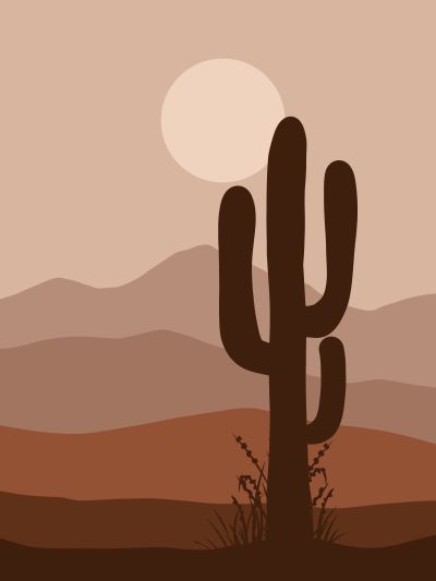 Cactus tussen Glooiende Heuvels