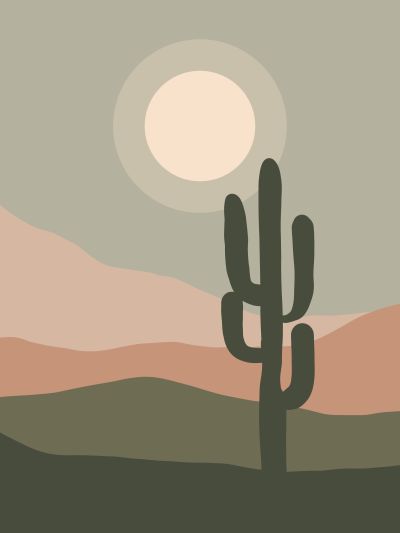 Cactus onder een Maan met Halo