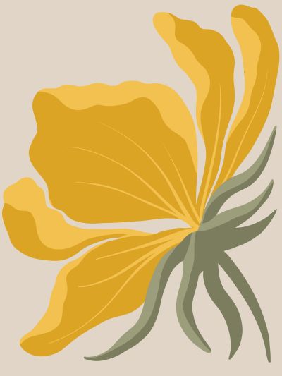 Gele Tulp met Bladeren