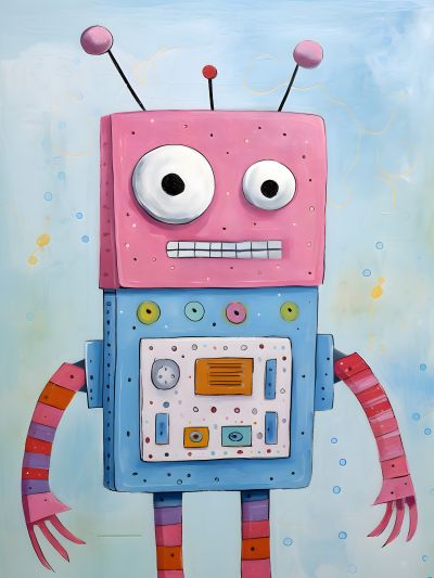 Verbaasde Robot met Grote Ogen