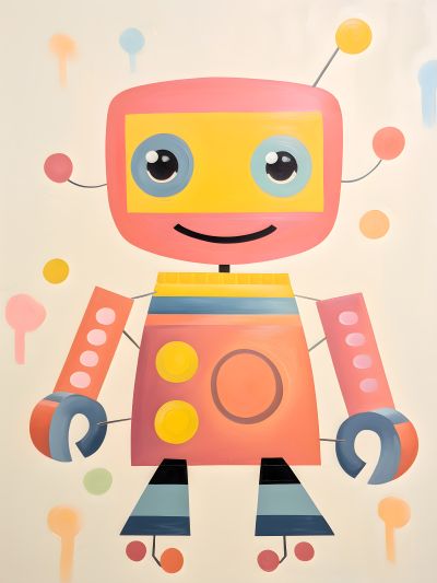 Vrolijke Robot met Open Armen