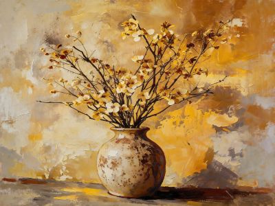 Geel-Witte Bloemen in Oker