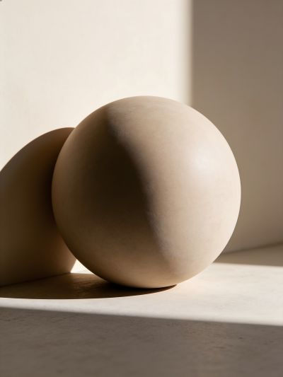 Twee Beige Stenen Bollen