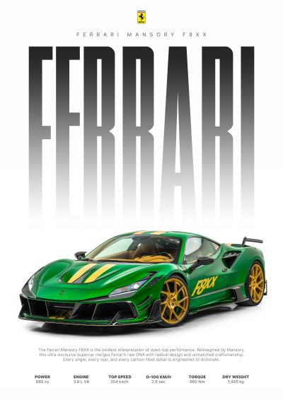 Groene Ferrari met Gouden Accenten