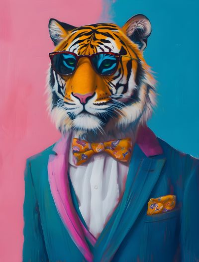 Tijger met Zonnebril en Blazer