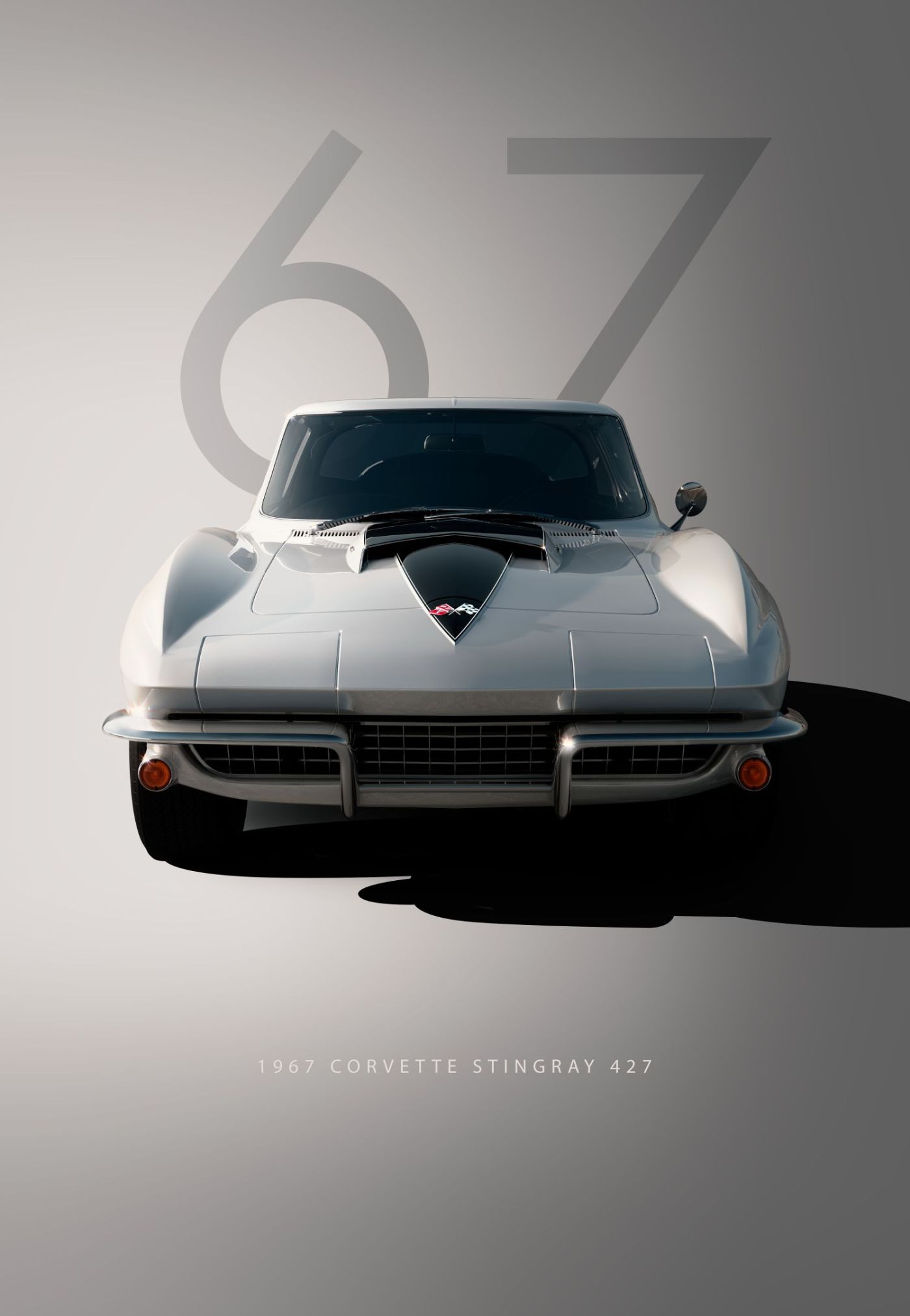 Corvette Stingray uit 1967 in Wit
