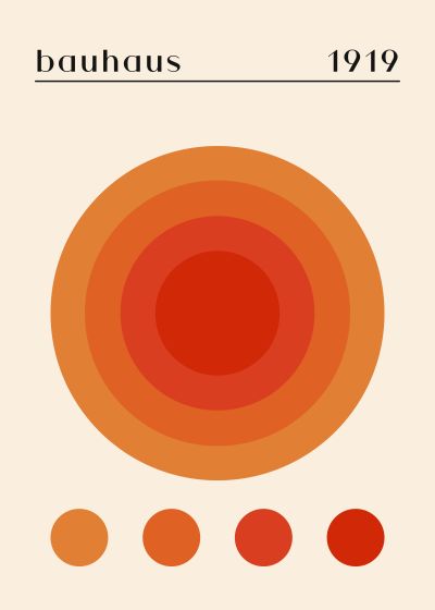 Bauhaus 1919, Concentrische Cirkels in Warm Rood