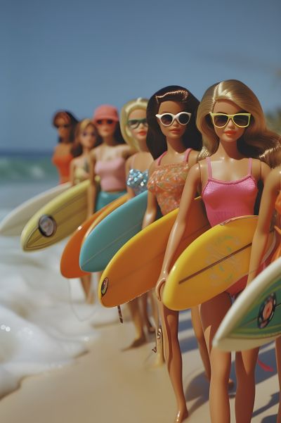 Retro Strand met Surfplanken
