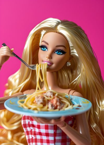 Barbie Eet Spaghetti