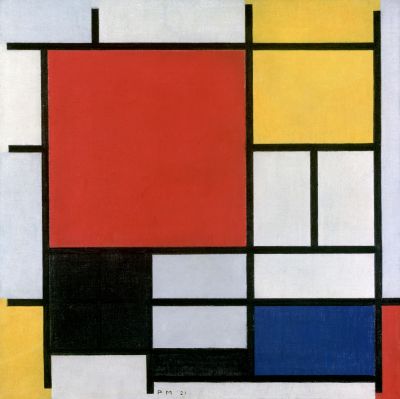 Rood Vlak met Geel en Blauw