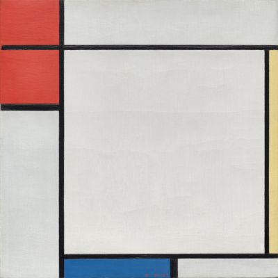 Rood Hoekvlak met Geel en Blauw