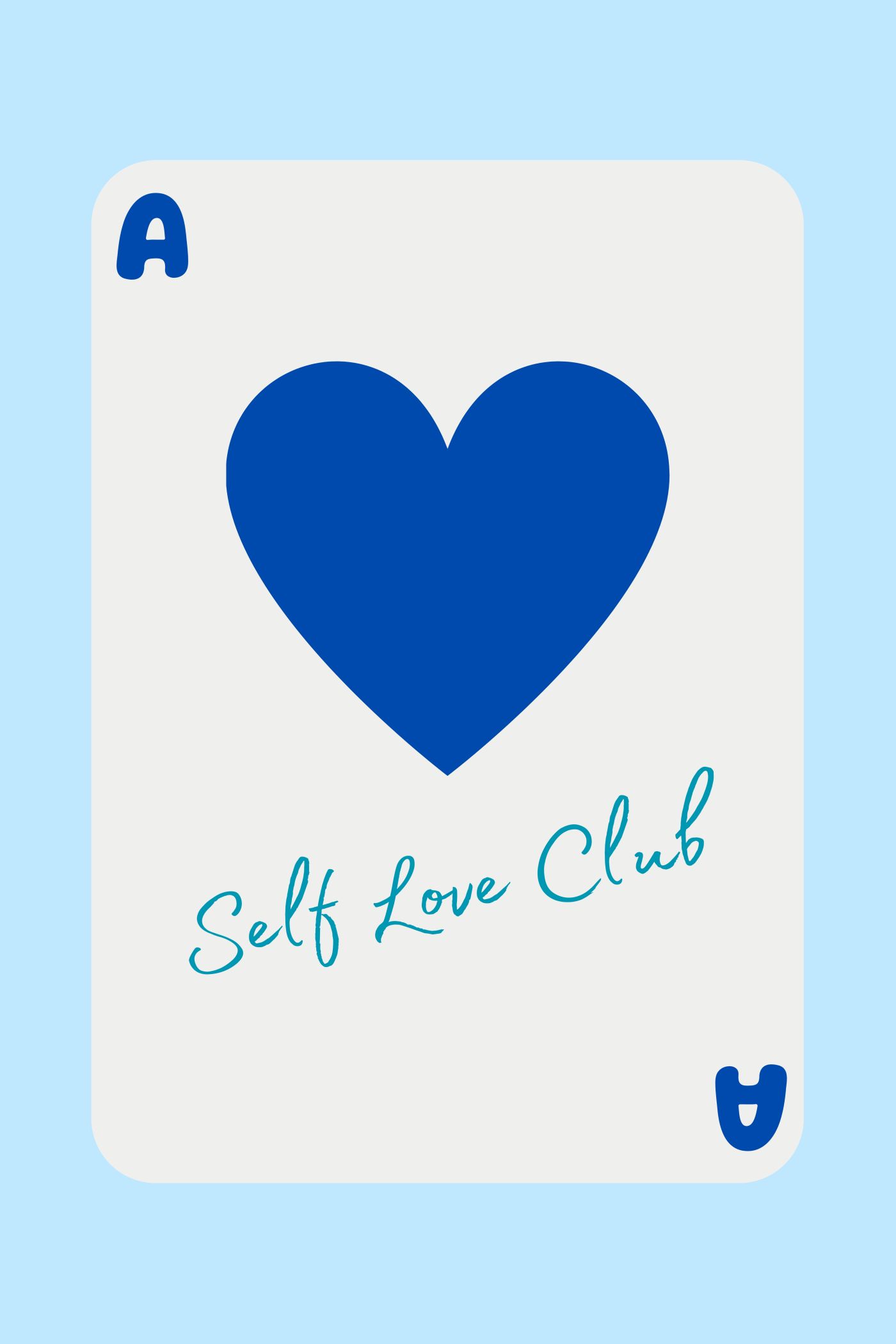Speelkaart met Blauw Hart