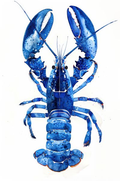 Blauwe Kreeft op Wit
