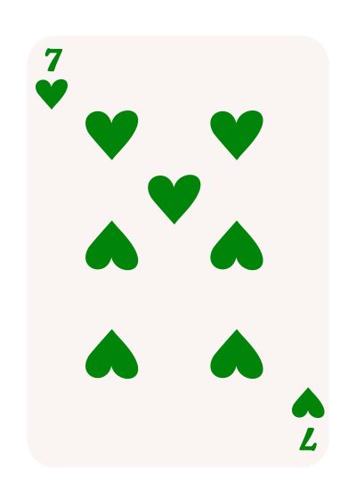 Groene Harten Zeven Speelkaart