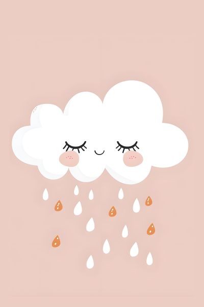 Slapend Wolkje met Oranje Druppels