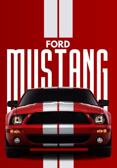 Mustang Shelby in Rood met Witte Strepen