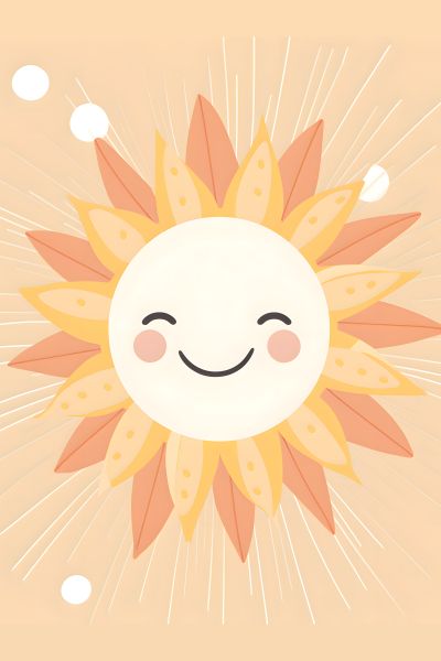 Witte Zon met Perzik Stralen