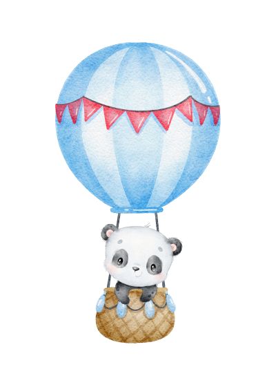 Panda in een Blauwe Luchtballon