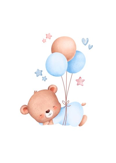 Slapende Beer met Zwevende Ballonnen