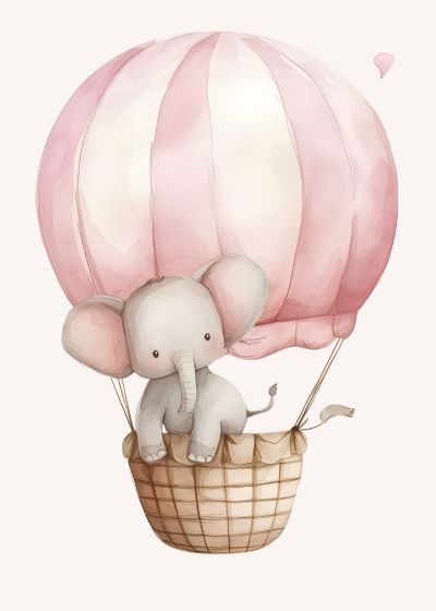 Olifant in een Roze Luchtballon