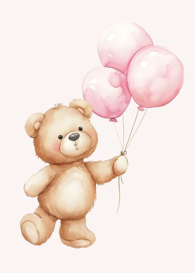 Beer met Drie Roze Ballonnen