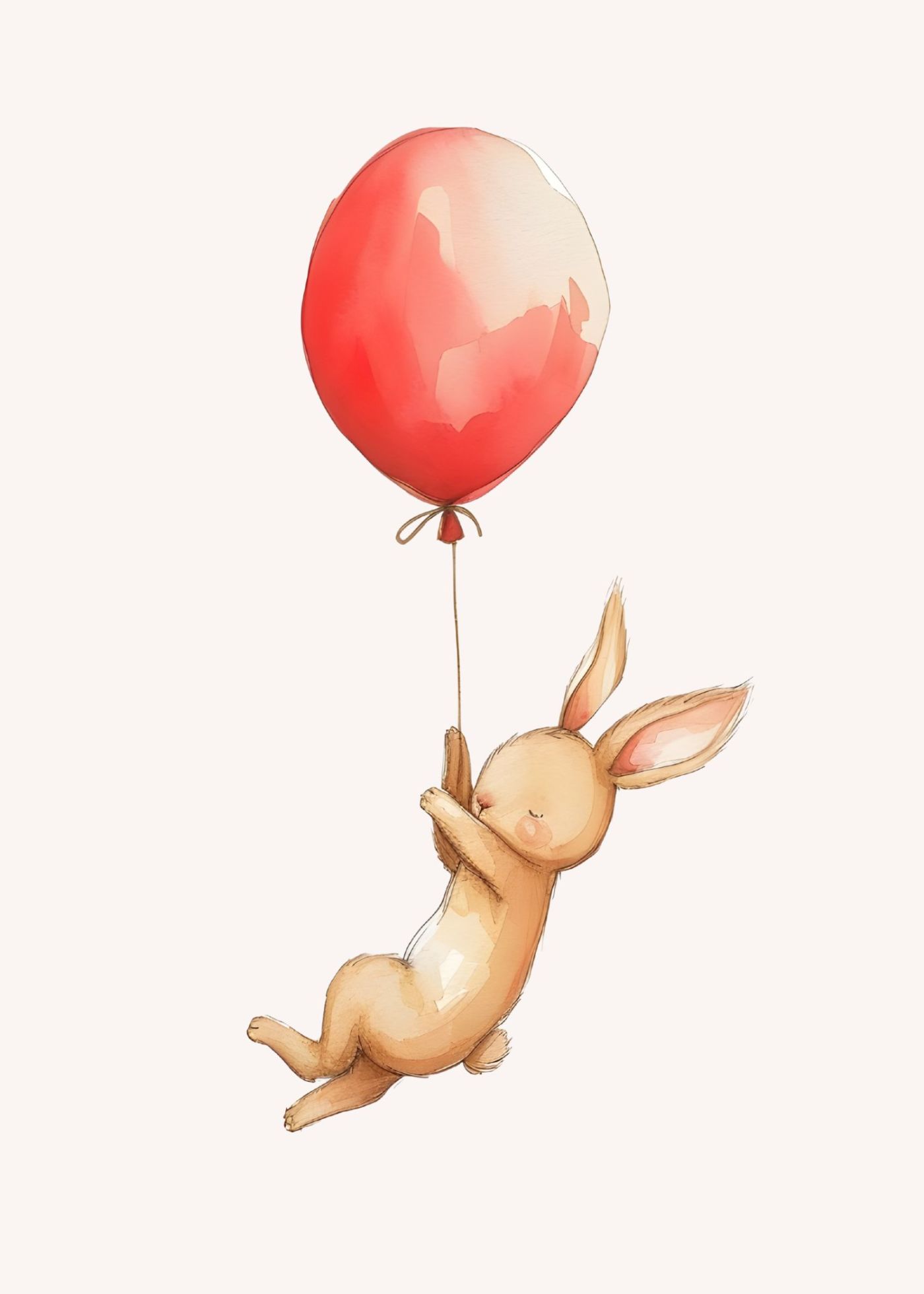 Springend Konijn met Rode Ballon