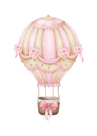 Vintage Luchtballon met Rozen