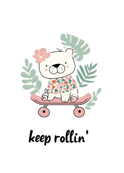 Keep Rollin' op het Roze Skateboard