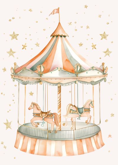 Vintage Carrousel in Warme Tinten