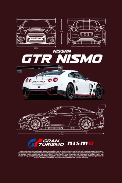 Nissan GT-R Nismo in Wit, Blauwdruk