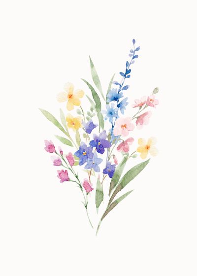 Veldbloemen in Pastel