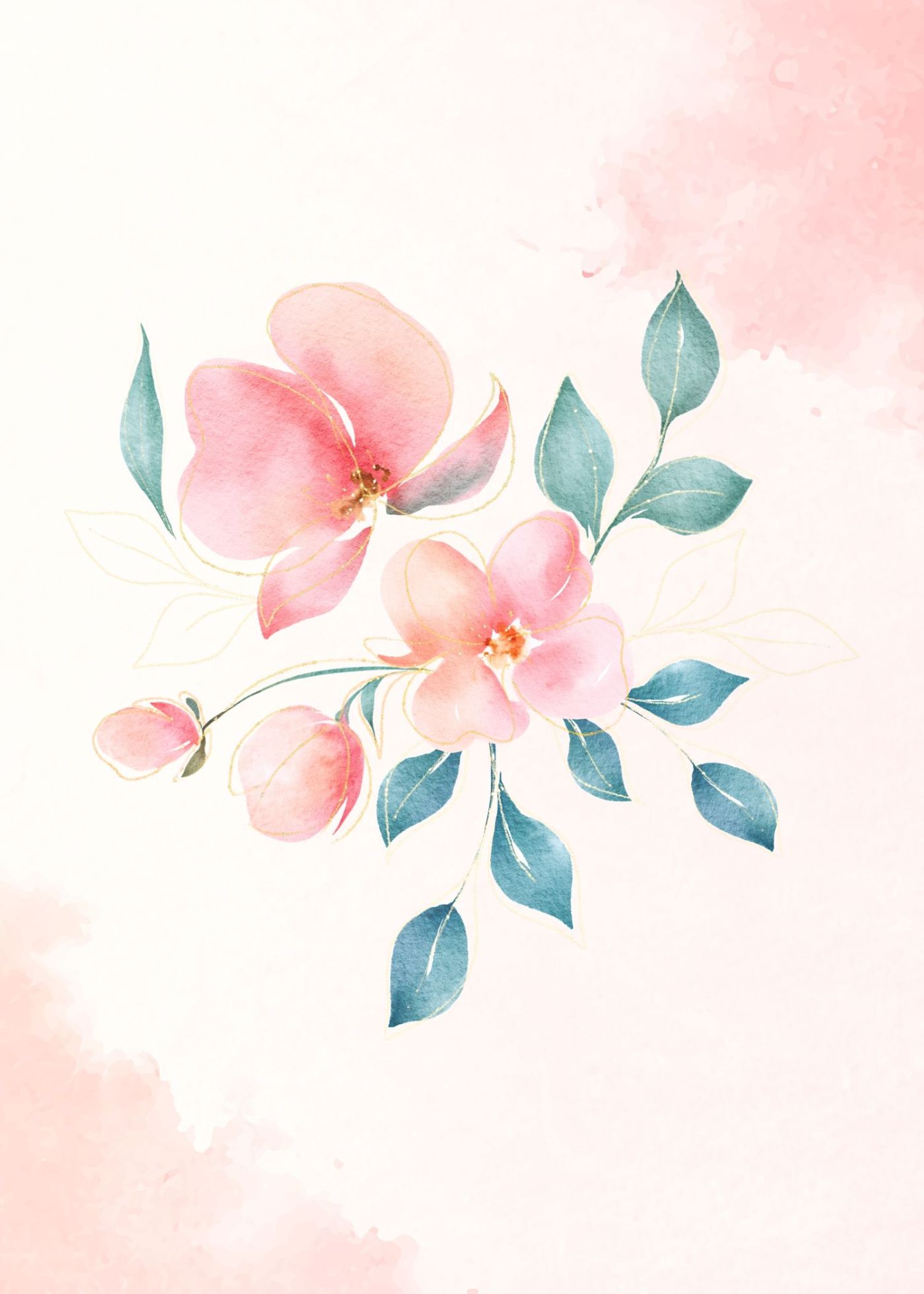 Roze Orchideeën in Aquarel