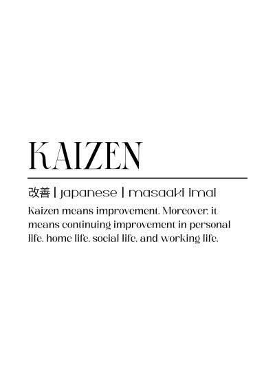 Kaizen, De Definitie, Op Wit
