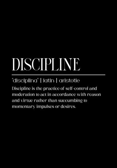 Discipline, De Definitie, Op Zwart