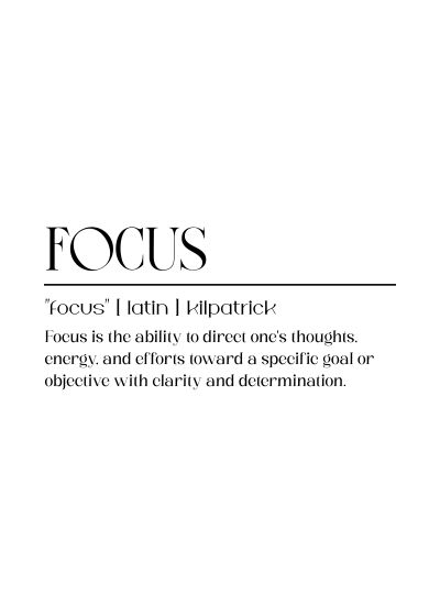 Focus, De Definitie, Op Wit
