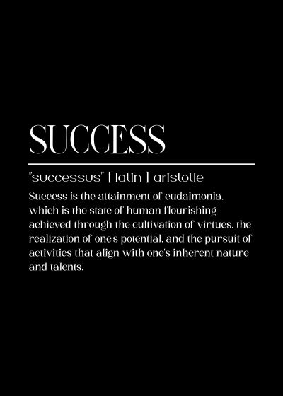 Success, De Definitie, Op Zwart