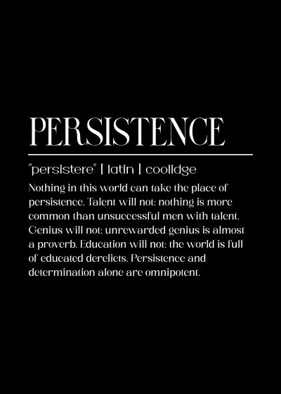 Persistence, De Definitie, Op Zwart