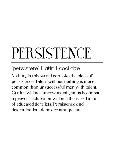 Persistence, De Definitie, Op Wit