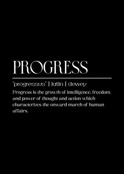 Progress, De Definitie, Op Zwart