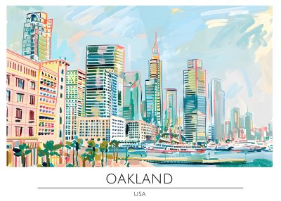 Oakland, Waterkant in Pastel