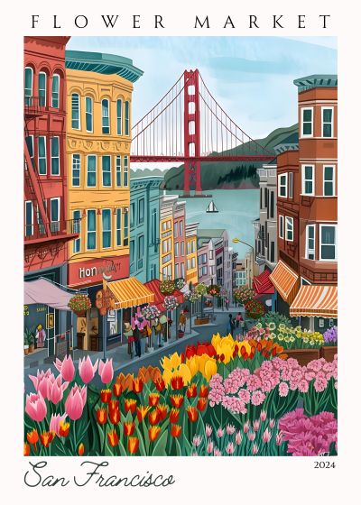 Bloemenmarkt in San Francisco, Aan de Straat