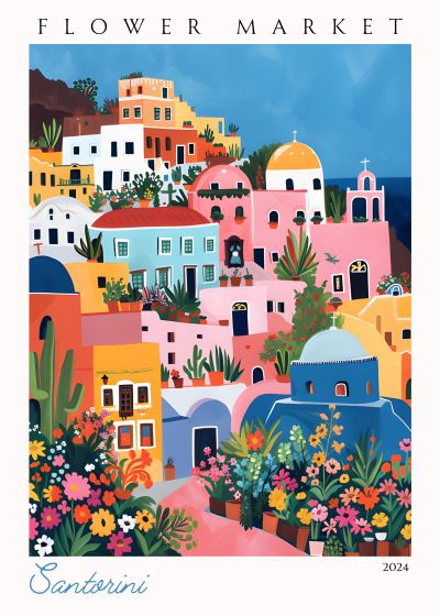 Bloemenmarkt op Santorini