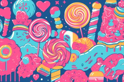 Snoep en Lolly's in Roze en Blauw
